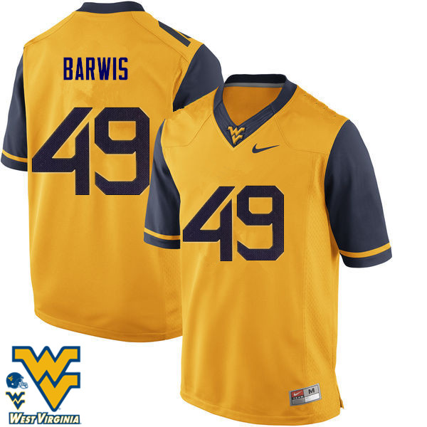 Men #49 Connor Barwis West Virginia Mountaineers College Football Jerseys-Gold - Click Image to Close